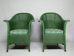 Antique Art Deco Green Lloyd Loom Sofa