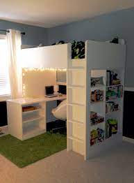 Metal loft bed studio loft bunk bed over desk and bookcase with 2 ladders,twin loft bed for dorm, boys & girls teens kids,white. Jackson S New Room Bed Is Stuva Loft Bed Desk Combo From Ikea Cool Loft Beds Kids Loft Beds Ikea Loft Bed