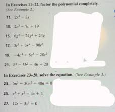 Answered In Exercises 11 22 Factor