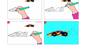 Apprendre à dessiner une voiture de course en 3 étapes