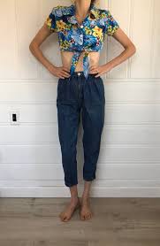 Union Bay Jeans 23 Waist Vintage Union Bay Blue Wash Checkered Jeans 23 X 28 90s 1990s Style Mom Jeans High Waisted Checkered Jeans