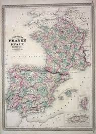 1865 colored map france spain portugal inset island of. Der Artikel Mit Der Oldthing Id 33471019 Ist Aktuell Nicht Lieferbar