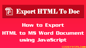 export html to ms word doent using