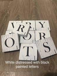 Buy White Distressed Scrabble Wall