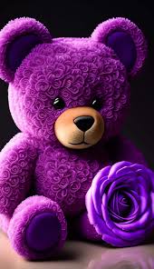purple teddy bear iphone wallpaper 4k