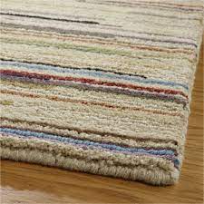 savoy cream striped hand knotted wool