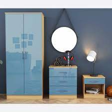 Come find the blue bedroom furniture you are looking for. Dakota Blue Set 2 Door Wardrobe Bedside And Chest Of Drawers