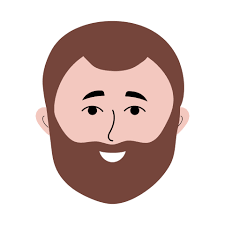 beard in doodle style colorful avatar