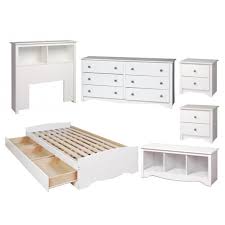 Get 5% in rewards with club o! 6 Piece Kids Bedroom Set With 2 Nightstands Twin Bed Dresser And Headboard In White Walmart Com Walmart Com