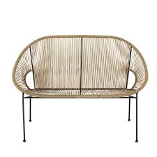 It's also a heavy metal, making garden furniture trickier to move. Black Metal And Resin Faux Rattan 2 Seater Garden Sofa Bench Copacabana Maisons Du Monde