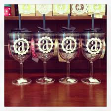 personalized acrylic wine glass with