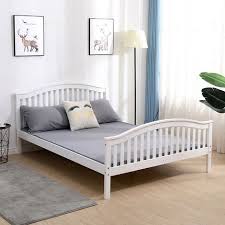 double bed white wooden 4ft 6 bed