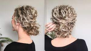 Textured curly updo for short hair. Naturally Wavy Curly Hair Updo Youtube