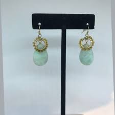 mariana gold with blue stone earrings