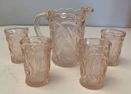 Vintage Mini Pink Glass Pitcher And