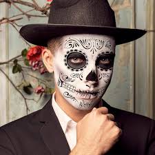 day of the dead face tattoos skeleton