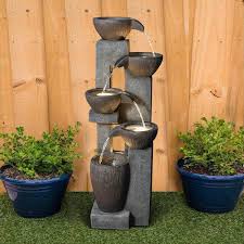 Giga Cloud Outdoor Rock Waterfall Fountain Backyard Water Feature With Led 788703038147