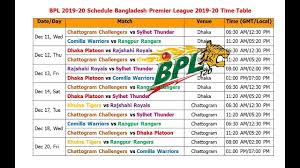 bpl 2019 20 schedule desh premier