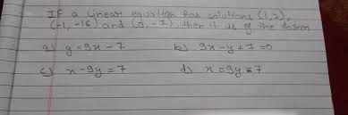 If A Linear Equation Has Solutions 1 2