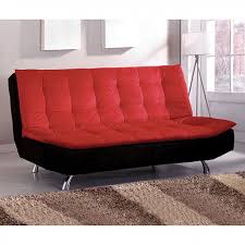 Malibu Red Black Microfiber Futon Sofa