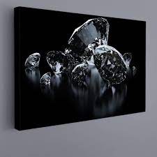 Luxury Diamonds On Black Canvas Print