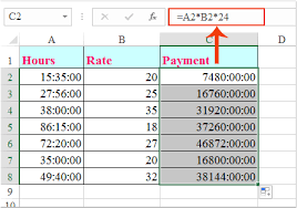 hourly rate in excel