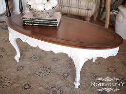 French Country White Coffee Table By