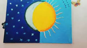 Half moon half sun name sun and moon symbol name sun moon symbal is called what. Half Sun Half Moon Painting Idea Simple Diy Painting Youtube