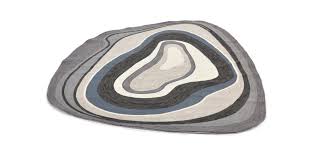 gray modern irregular shaped rug aura