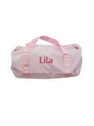 personalized seerer pink duffle bag