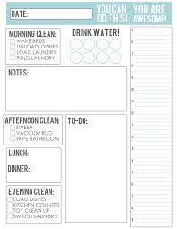 My New Game Plan Free Housework Meal Planning Printable