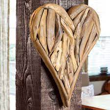 Driftwood Heart Home Decor Olive