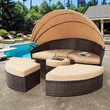 solaura outdoor round daybed patio