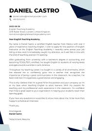cover letter guide for english teaching
