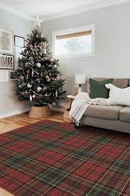 5 x7 machine washable premium plush area rug kid pet friendly indoor rug dress stewart tartan red premium rug ruggable