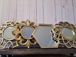 4 Gold Decorative Fl Mirrors