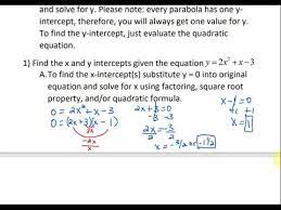 Quadratic Equation Algebraically