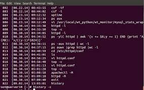 how to clear the terminal history on
