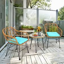 Tangkula 3 Pieces Patio Bistro Set