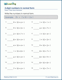 Normal Form Worksheets K5 Learning