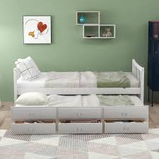 White Twin Size Daybed With Trundle And Drawers