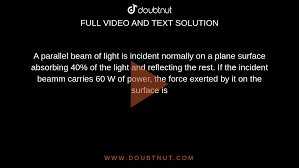 a parallel beam of light is incident
