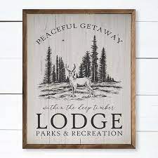Getaway Lodge Framed Rustic Wall Art