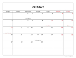 Printable Calendar For April And May 2020 April 2020