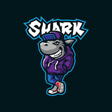 shark mascot logo design vector with