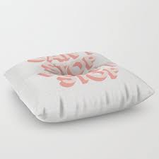 decor in pink peach floor pillow