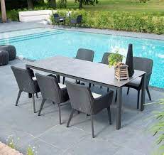 Garden Dining Table With Aluminium Legs