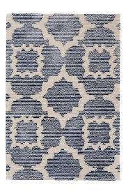 china blue geometric hand knotted wool rug