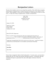 18 resignation letter template free