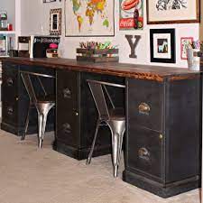 Connecting the bases and desktop. File Cabinet Desk Diy Home Office Diy Desk Repurpose Furniture